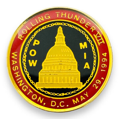 Rolling Thunder VII POW/MIA Biker Rally Washington DC May 29 1994 Vest Hat Pin