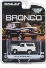 1:64 GreenLight HOBBY EXCLUSIVE Oxford White 1993 Ford Bronco XLT OJ Simpson NEW