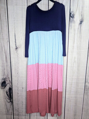 pink and blue colorblock dress Colorblock Shirt Dress