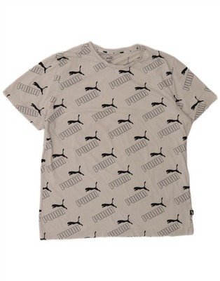 Puma Herren Grafik T-Shirt Oberteil Large weiß DK02