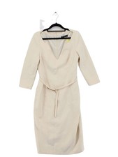 Karen Millen Bodycon Midi Dress UK12 in Cream