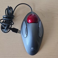 Logitech Trackman Marble USB T-BC21 Trackball Silver Ergonomic Mouse - Tested