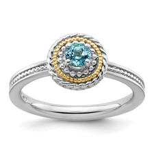 Sterling Silver 14k Stackable Expressions Sterling Silver Blue Topaz Ring