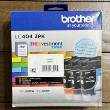 BROTHER GENUINE LC404 3PK INKVESTMENT TANK INK CARTRIDGES J1205W J1215W