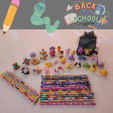 Back-to-School Essentials: 20 Pencils  25 Character Erasers