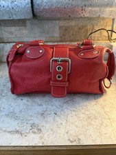 ROOTS Red Luxurious Pebble Leather Hobo Bag S...