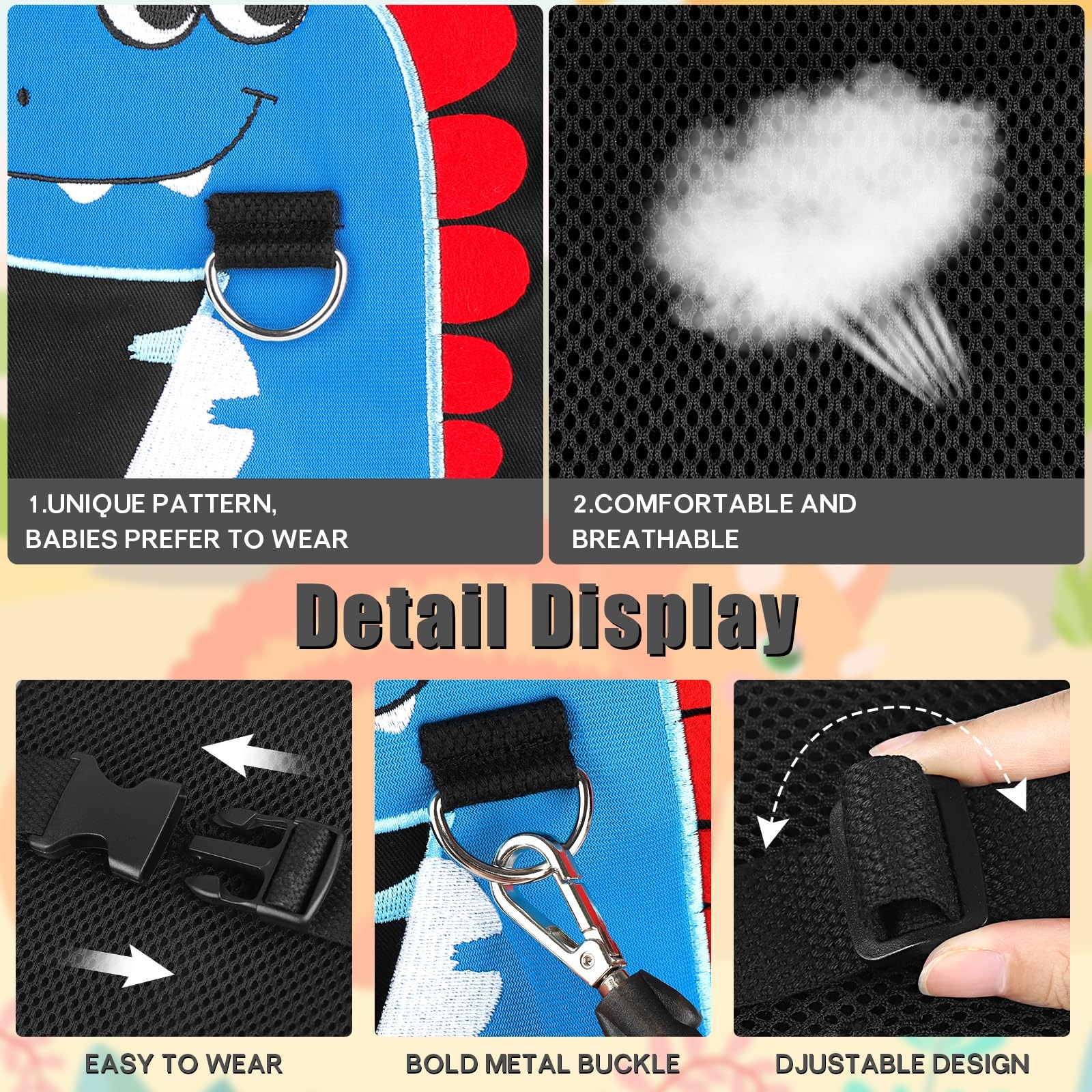 Toddler Leash for Kids-Baby Child Harness with Anti Lost Wrist Link for