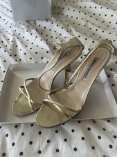Manolo Blahnik Gold Heels Sandals