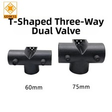 60mm 75mm Air Duct Tee Connector with Adjustable Flap for Heating System