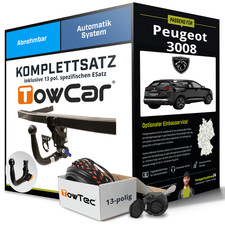 Für PEUGEOT 3008 II Typ MC , MR Anhängerkupplung abnehmbar +eSatz 13pol 16- ABE