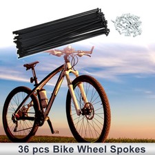 1 Set 12G 187mm Length Bicycle Spokes Nipple Carbon Steel Black Universal