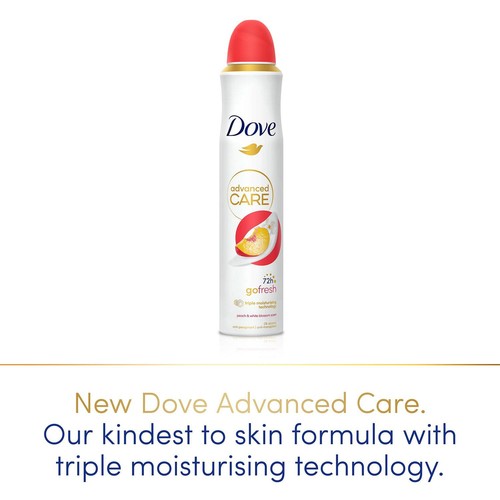 Dove Advanced Care Go Fresh AntiTranspirant Spray Peach & White Blossom, 3x200ml - Bild 2 von 7