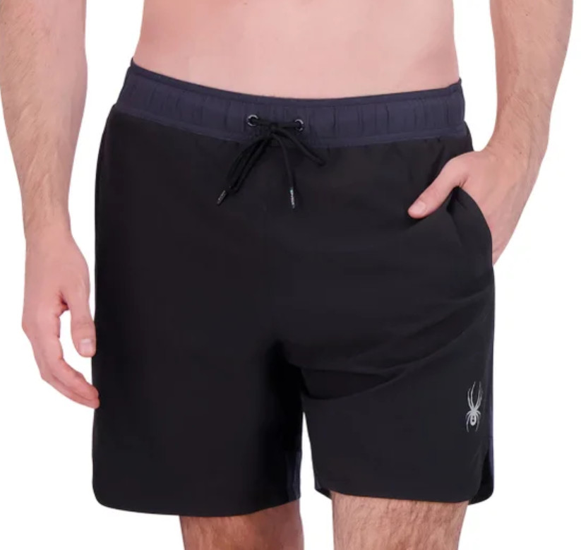 Spyder Mens 30UPF 75 Inseam Swim Short Black XLarge 4090₽