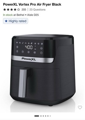 Power XL Vortex Pro Air Fryer New In Box - Black  8.4qt