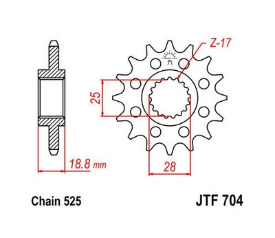 JT Front Sprocket 525 16T Aprilia/BMW RSV4/F800GS/RSV/Falco/Futura/Tuono R