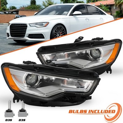 For 2012-2015 Audi A6 S6 HID w/o AFS LED DRL Projector Headlights 12-15 Headlamp