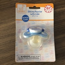 Swiggles blue silicone pacifier with case infants aged 0 months cute