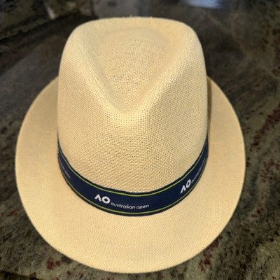 AUSTRALIAN OPEN TENNIS IVORY TRILBY HAT ONE SIZE FITS ALL RARE NEW WITH TAGS