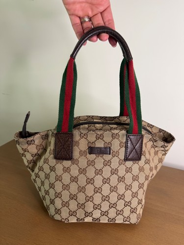 Vintage Gucci GG Monogram Canvas Satchel Handbag