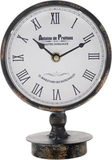 Retro Desk Clock,Vintage Mantel Table Clock,Metal Frame for Living Room,Bedroom,