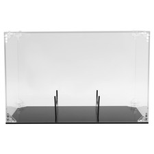 Football Display Case Acrylic Football Holder with Lid and Black Base Clear4526