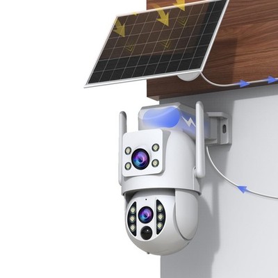 JOOAN Solar Überwachungskamera Outdoor Wireless L-2 Cams in1, weiß-solar 