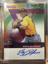 EDDIE RYNDERS 2024 LEAF VIVID YELLOW LASER 1/1 ROOKIE XRC AUTO Pirates