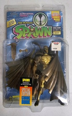 Spawn McFarlane Toys Gold Spawn Special Edition  With Comic