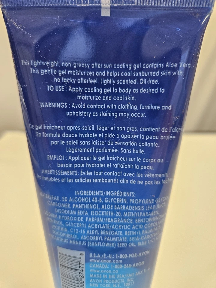 Avon Sun + охлаждение после солнца алоэ лед гель нелипкий увлажняющий 8,4 жидк. унц. Новый - Изображение 4 из 4