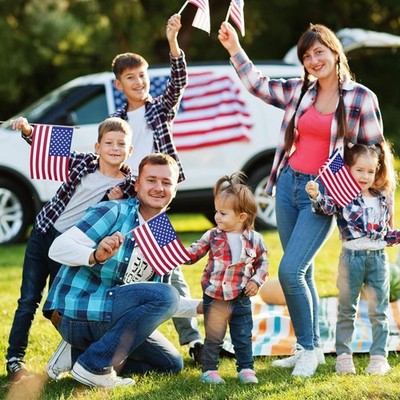 Double-Sided American Flag Pack of 12 - 8x12 Inch, Ideal for Memorial Day