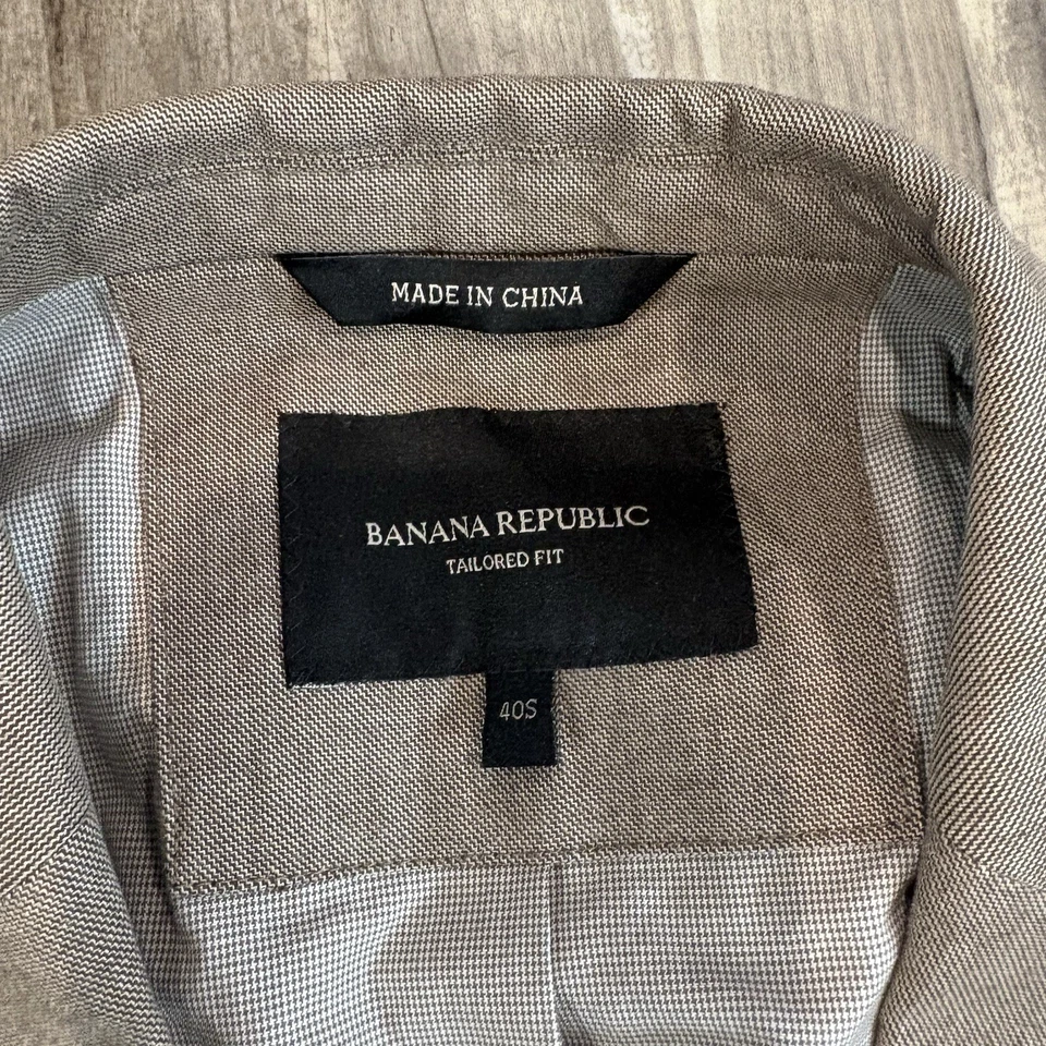 Traje Chaqueta Blazer Banana Republic Para Hombre 40S A Medida 100% Algodón Parche en el Codo Foto 4 de 4