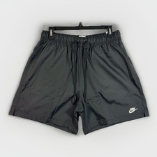 Men's Nike Club Woven Flow Black Shorts 6" Inseam Above Knee Length- Size Medium