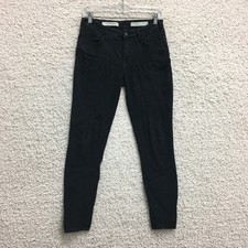Pilcro And The Letterpress Jeans 27 Women Black Denim Serif Skinny Low Rise Dark