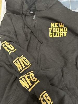 VTG New Found Glory NFG Selfless Punk Emo Black Full Zip Graphic Hoodie M