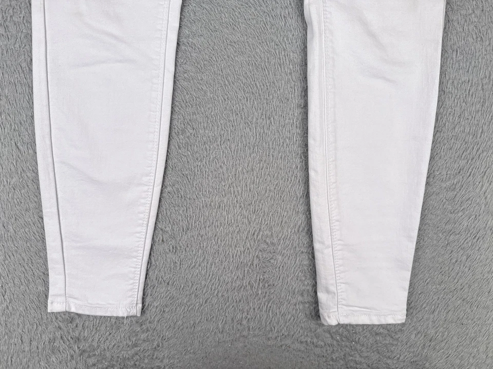 Jeans Venus Feminino 4 Branco Desgastado Lantejoulas Patch Skinny Stretch Jeans Cintura Média - Imagem 2 de 4