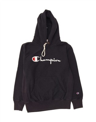 Champion Damen Warm-Up Grafik Hoodie Pullover UK 18 XL Navy Blau Baumwolle CR13