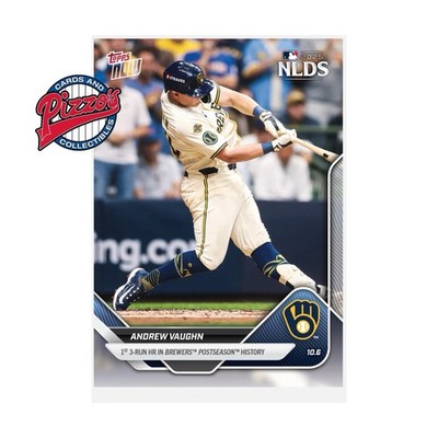 Andrew Vaughn Brewers NLDS HR 2025 MLB Topps NOW Card 834 In Hand