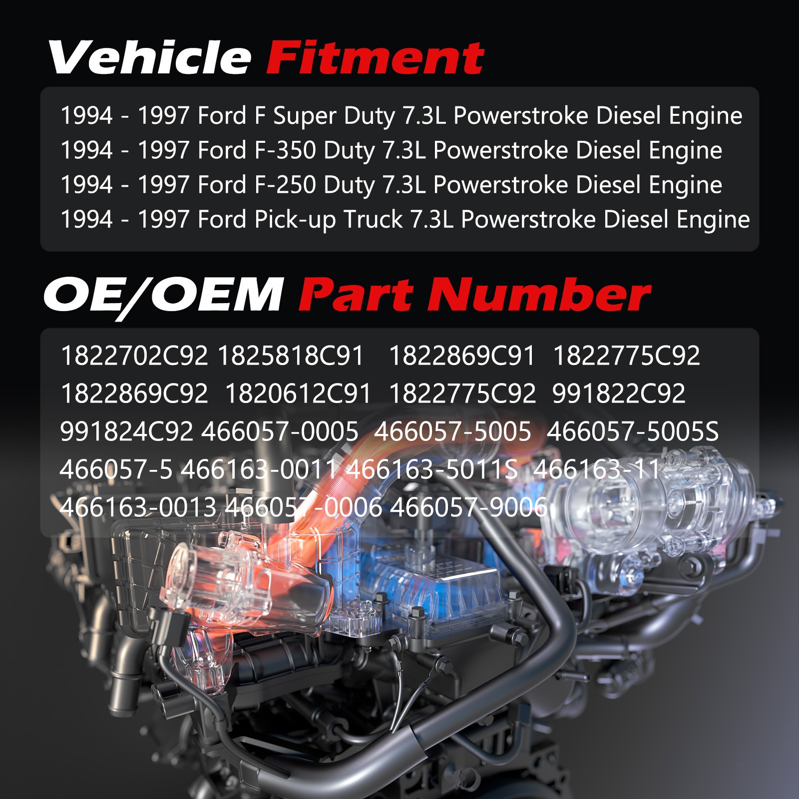 New Upgrade Turbo For 1994-1997 Powerstroke Diesel T444E Ford F-Series 7.3L TP38 thumbnail 2