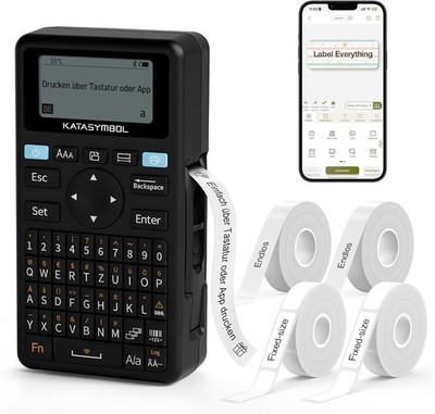 Etikettendrucker Supvan E11 QWERTZ deutsch Labeldrucker 2 Rollen Beschriftung