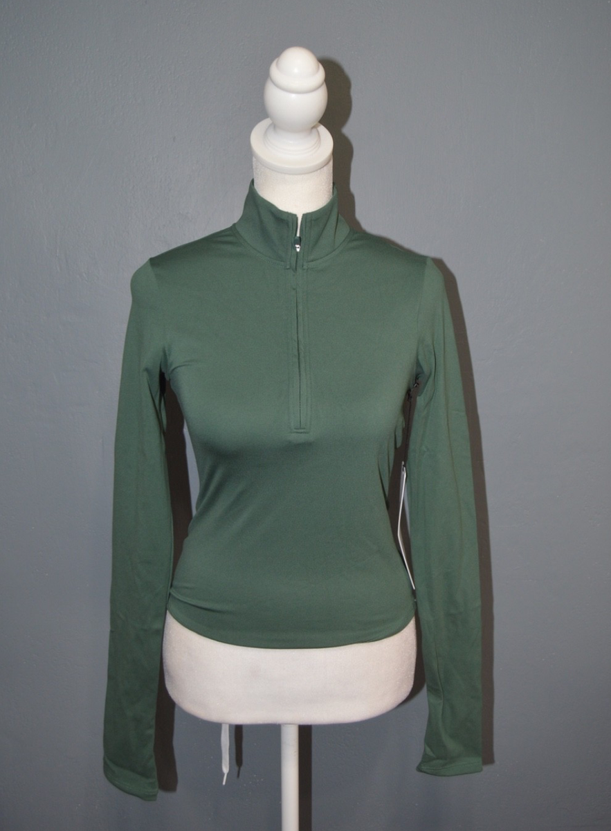 ALO Yoga Sz XS Clover Green Softsculpt Precision 1/4 Zip Long