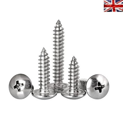 All-in-One 125-teiliges M4 Blechschrauben-Set - Kreuzschlitz Rundkopf, langlebig SS304
