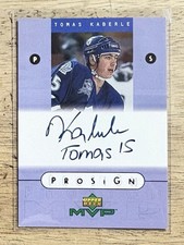 1999-00 Upper Deck MVP Tomas Kaberle Prosign Auto Toronto Maple Leafs #TK