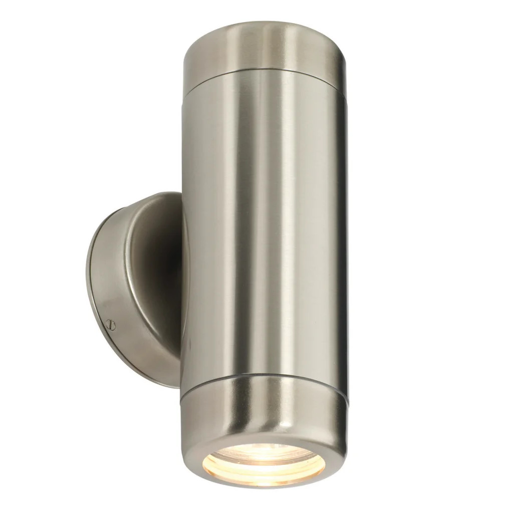 Wall Light Silver Atlantis Double Spot IP65 Brushed Stainless Steel Marine Grade
