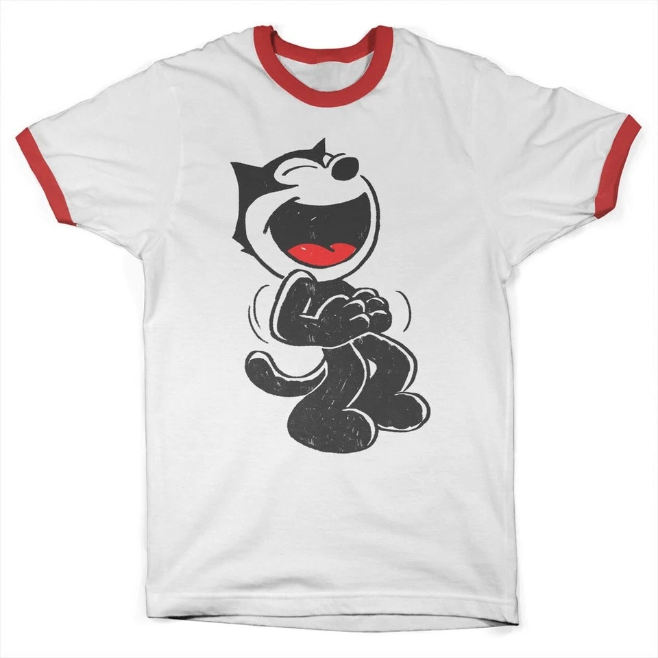 Felix the Cat T-Shirt Hand Drawn Ringer Tee UV-51-FTC004-H91-1 - Bild 1 von 1