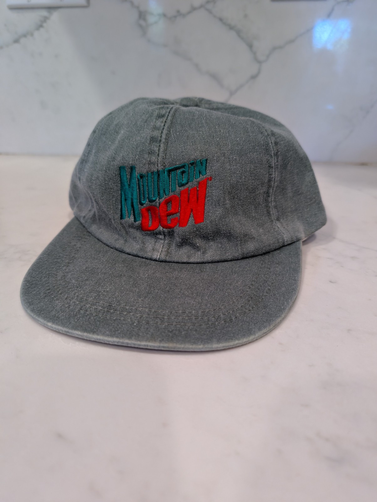 Throwback Mountain Dew Adjustable Green Flat Bill… - image 1