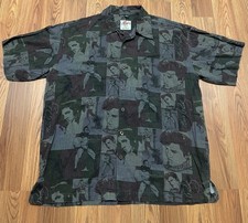 Elvis Shirt Mens Extra Large David Carey Camp Aloha Graphic Button Front