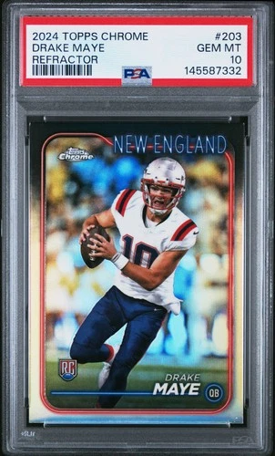 2024 TOPPS CHROME REFRACTOR #203 DRAKE MAYE ROOKIE RC PSA 10