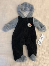 NWT NFL baby Pittsburgh Steelers 0-3 Month Fleece Bunting Snow Suit