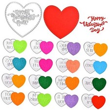 18 Pieces Valentine Conversation Hearts Cutting Dies Heart Shaped Cutting Dies