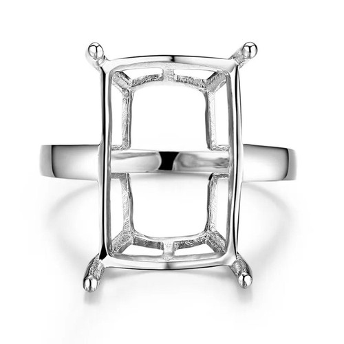 6mm Round Semi Mount Ring 925 Sterling Silver Solitaire Accent Engagement Ring